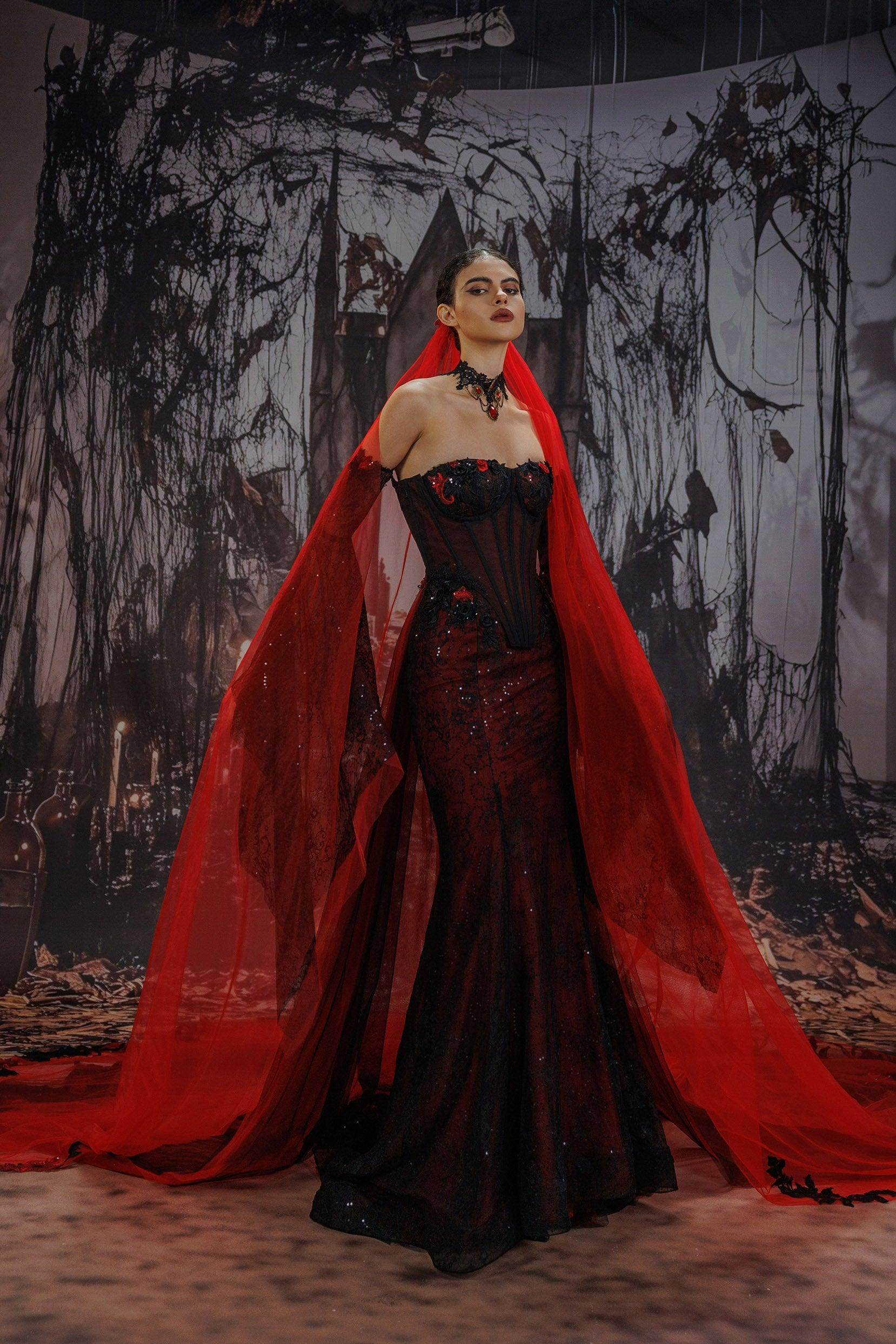 One-tier Lace Edge Tulle Cathedral Veils with Appliques CV0399 - COCOMELODY